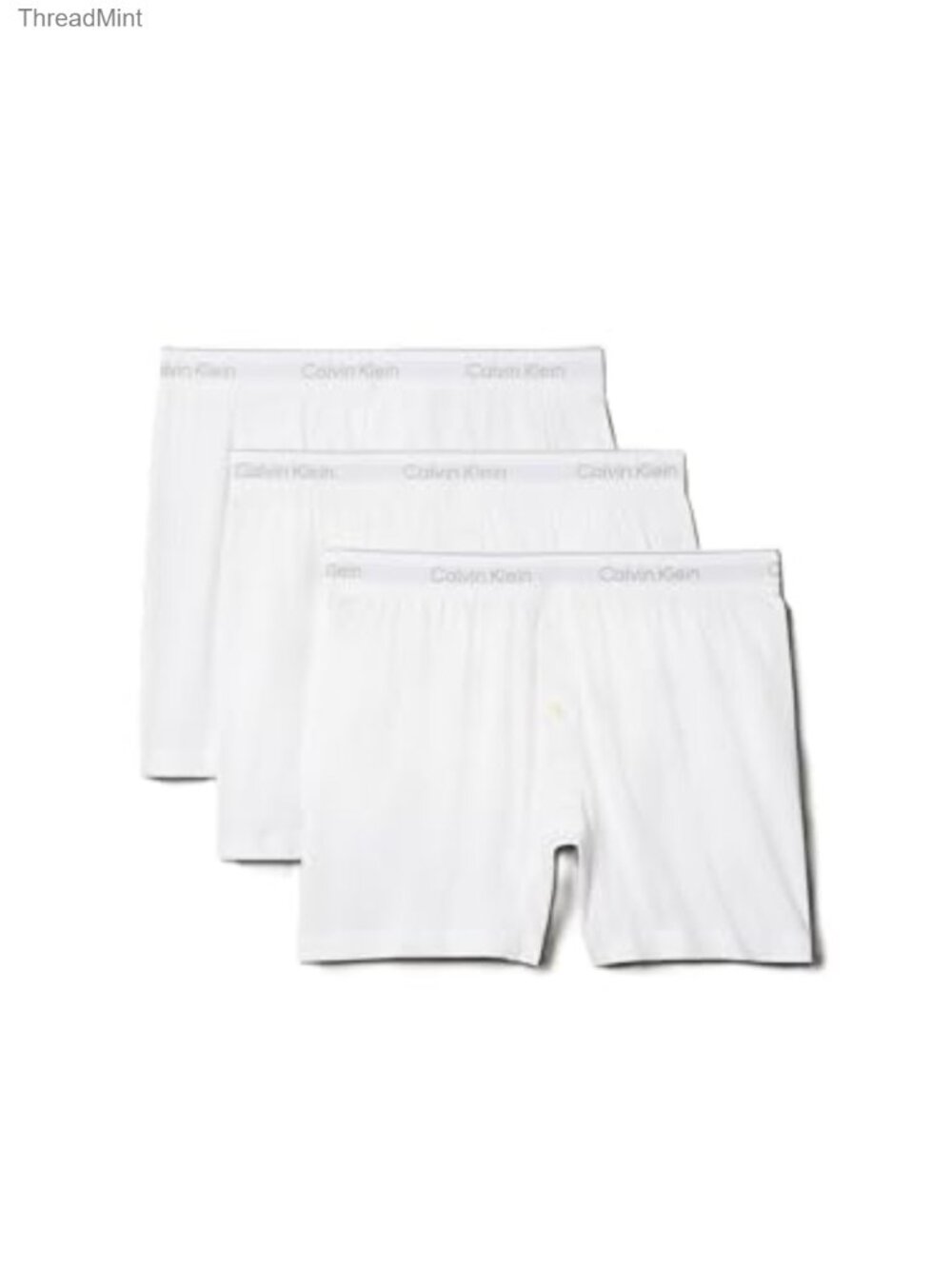 Men's Cotton Knit Boxer 3-Pack Breathable Button Fly Straight Leg